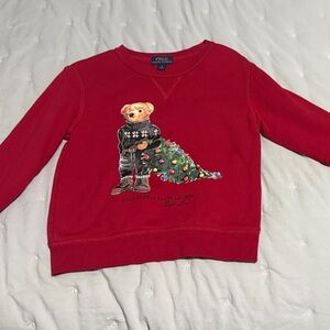 Ralph Lauren Kids Red Holiday Bear Sweatshirt